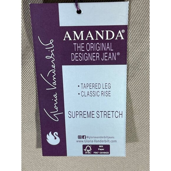 Gloria Vanderbilt Amanda Tapered Leg Classic Rise Jeans 12P Average  Hazelnut - Picture 7 of 9